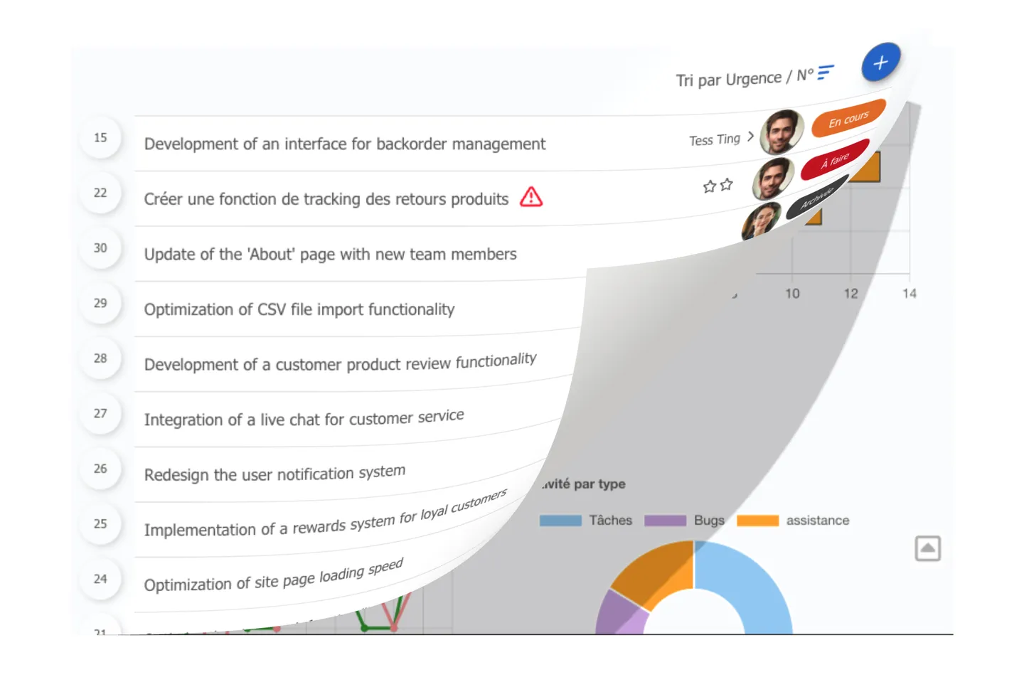 Octopussian dashboard bringing together tasks, calendar, and team conversations