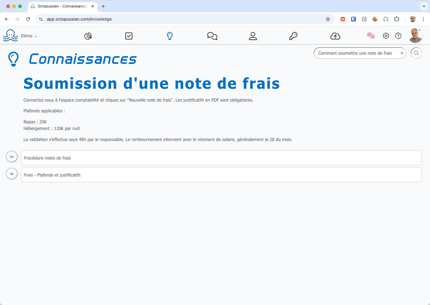 knowledge base screenshot